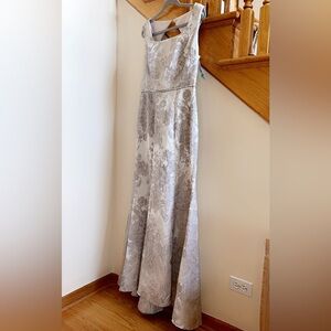 Women’s Formal Dress Size 6, 8 R&M Richards Champagne Beaded Waist Evening Gown